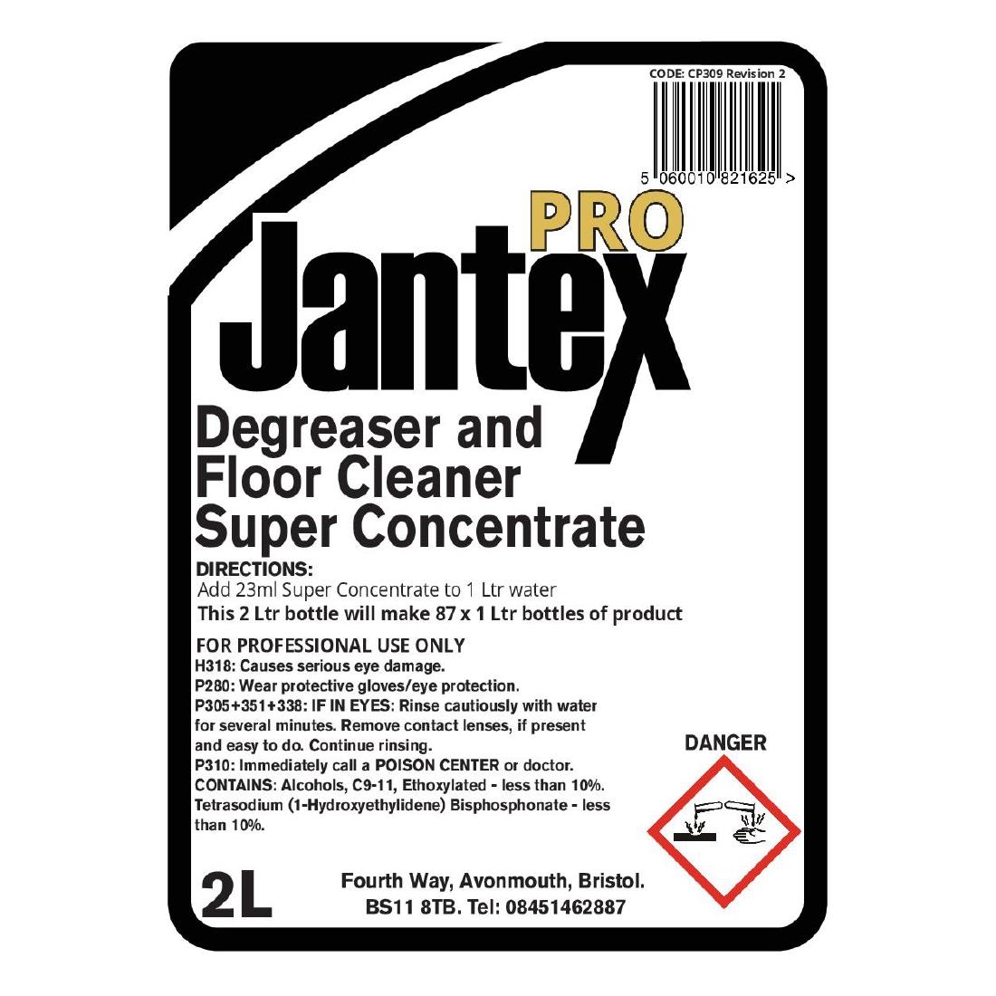 Jantex Pro Kitchen Degreaser And Floor Cleaner Super Concentrate 2Ltr